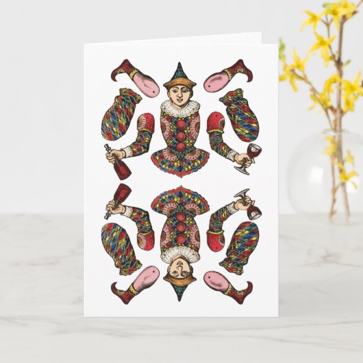 Zirkusclown-Klingelpuppe Karte (Gelbe Blume)