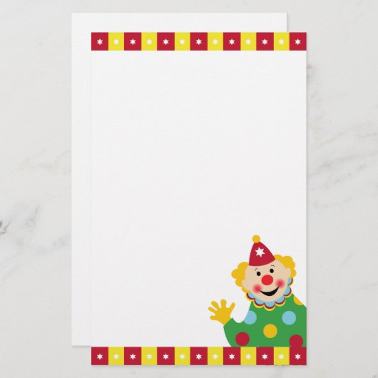 Zirkusclown mit Stern-Briefpapier Briefpapier (Vorne/Hinten)