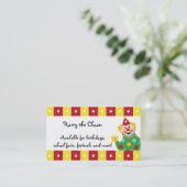 Zirkusclown mit Stern-Visitenkarte Visitenkarte (Stehend Vorderseite)