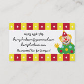 Zirkusclown mit Stern-Visitenkarte Visitenkarte (Rückseite)