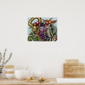 Zirkusclown und Tiere  Poster (Küche)