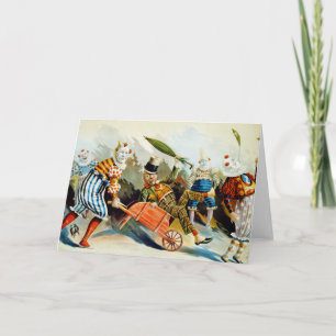 Zirkusclowns - Vintage-Fine-Art Karte
