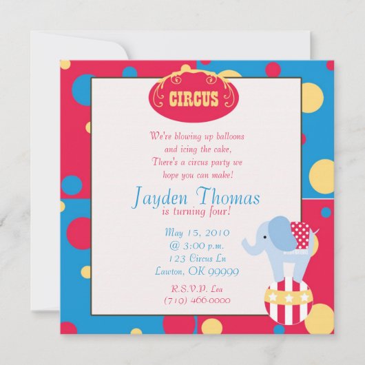 Zirkuscopy, Wir blasen Ballons ... Einladung (Vorderseite)