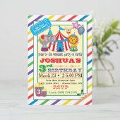 Zirkuseinladung mit Elefant Einladung (Stehend Vorderseite)