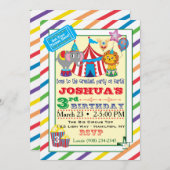 Zirkuseinladung mit Elefant Einladung (Vorne/Hinten)