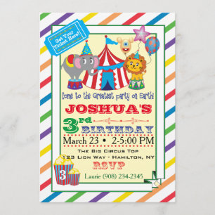Zirkuseinladung mit Elefant Einladung