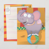 Zirkuselefant Postkarte (Vorne/Hinten)