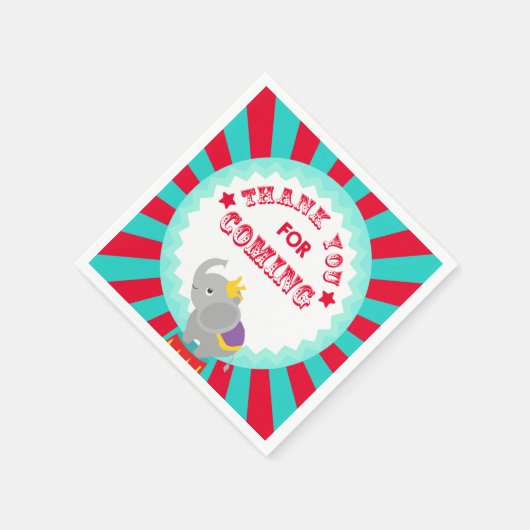 Zirkuselefant Serviette (Ecke)