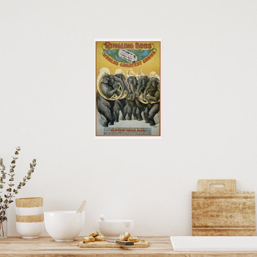 ZirkusElefanten-Blaskapelle Poster (Küche)