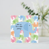 ZirkusElefanten, individuell auf Geburtstagseinlad Einladung (Stehend Vorderseite)