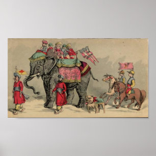 ZirkusElefanten und Pferde Poster