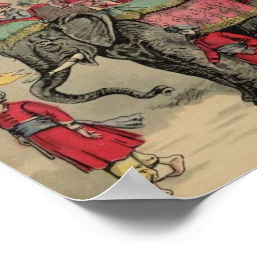 ZirkusElefanten und Pferde Poster (Ecke)