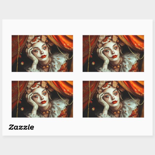 Zirkusfrau Rechteckiger Aufkleber (Blatt)