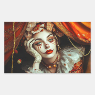 Zirkusfrau Rechteckiger Aufkleber