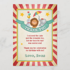 Zirkusgeburtstag danken Ihnen, den Vintagen Dankeskarte