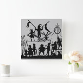 Zirkusgruppe Quadratische Wanduhr (Zuhause)