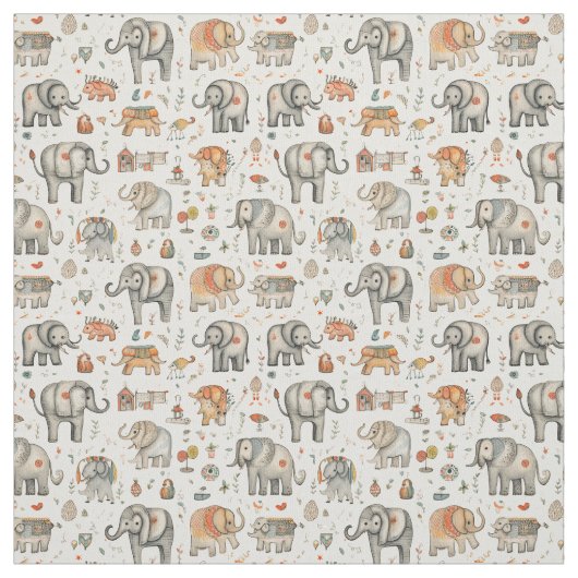 Zirkuskapern: Whimsy-Elefant Stoff (Muster)