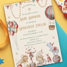 Zirkuskarneval-Baby-Party mit Aquarell-Elementen