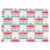 Zirkuskarussell-Muster große Party-Tasche Geschenktüte (Rückseite)