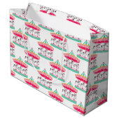 Zirkuskarussell-Muster große Party-Tasche Geschenktüte (Rückseite Schrägansicht)