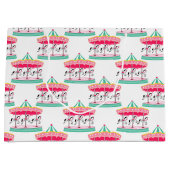 Zirkuskarussell-Muster große Party-Tasche Große Geschenktüte (Vorderseite)