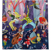 Zirkuskinder & darstellende Künstlerin im Wald Duschvorhang (Vorderseite)