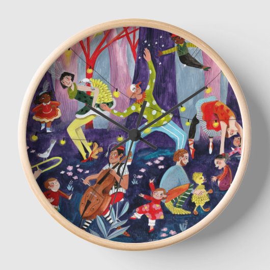 Zirkuskinder & darstellende Künstlerin im Wald Uhr (Vorderseite)
