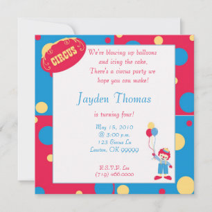 Zirkuskopie, Wir blasen Luftballons ... Einladung