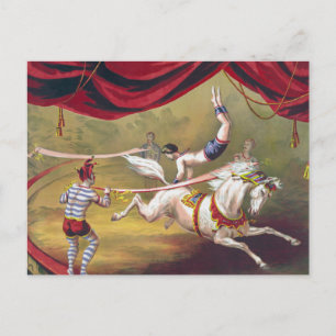 Zirkuskunst im Vintage-Stil Postkarte