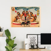 Zirkuslöwen, Vintage-Illustration, Poster (Heimbüro)
