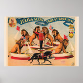 Zirkuslöwen, Vintage-Illustration, Poster (Vorne)