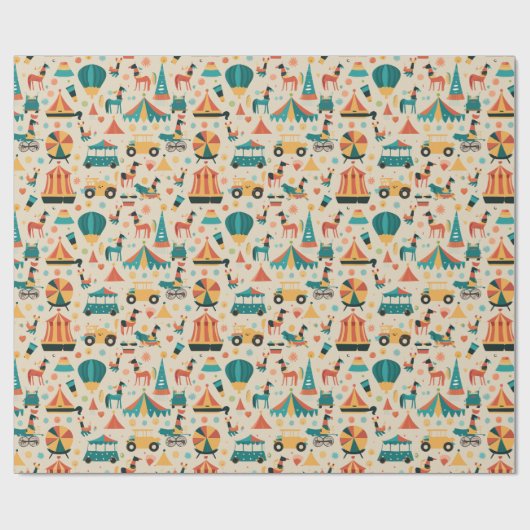 Zirkusmuster Geschenkpapier (Flach)