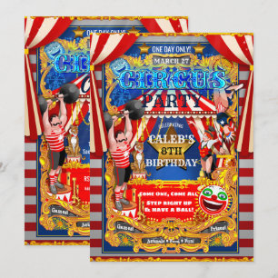 ZIRKUSPARTY Big Top Zelt Vintage Moderne Geburtsta Einladung