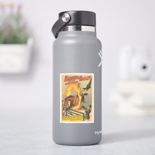 Zirkuspferd, das durch einen Flammenhaufen springe Aufkleber (HydroFlask)