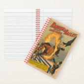 Zirkuspferd, das durch einen Flammenhaufen springe Notizblock (Innen)