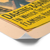 Zirkuspferd, das durch einen Flammenhaufen springe Poster (Ecke)