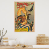 Zirkuspferd, das durch einen Flammenhaufen springe Poster (Küche)