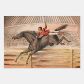 Zirkuspferd und Draufgänger fliegen über einen Zau Geschenkpapier Set (Vorderseite 2)