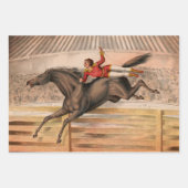 Zirkuspferd und Draufgänger fliegen über einen Zau Geschenkpapier Set (Vorderseite)