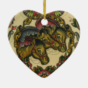 Zirkuspferde Keramikornament