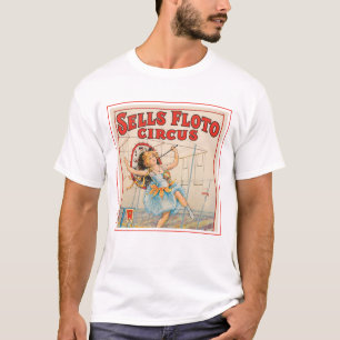 Zirkusplakat eines Seiltänzers mit einem Sonnensch T-Shirt