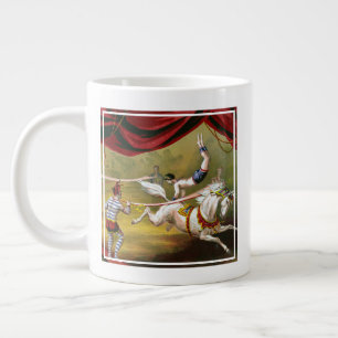 Zirkusplakat mit Akrobat auf einem Pferd. Jumbo-Tasse