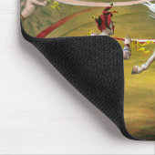 Zirkusplakat mit Akrobat auf einem Pferd. Mousepad (Ecke)