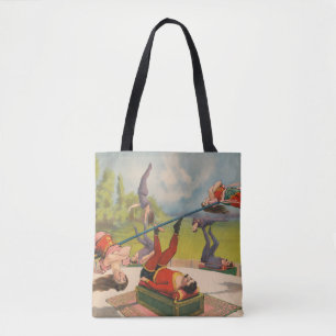 Zirkusplakat mit akrobatischen Darbietungen, circa Tasche