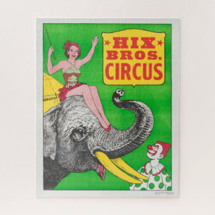 Zirkusplakat mit einer Frau auf einem Reitelefante Puzzle