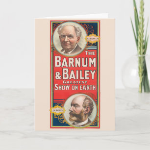 Zirkusplakat mit Porträts von Barnum & Bailey Karte
