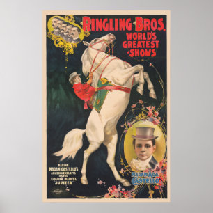 Zirkusplakat von Madam Ada Castello auf einem Pfer Poster