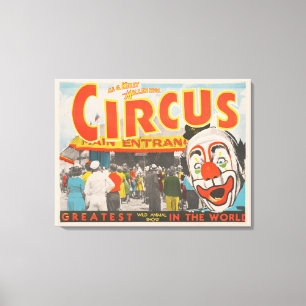 Zirkusplakat von Menschen, die in das Big Top eint Leinwanddruck