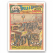 Zirkusposter, ausgestellt in einem Zelt Aufkleber (Vorderseite)