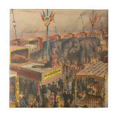 Zirkusposter, ausgestellt in einem Zelt Fliese (Vorderseite)